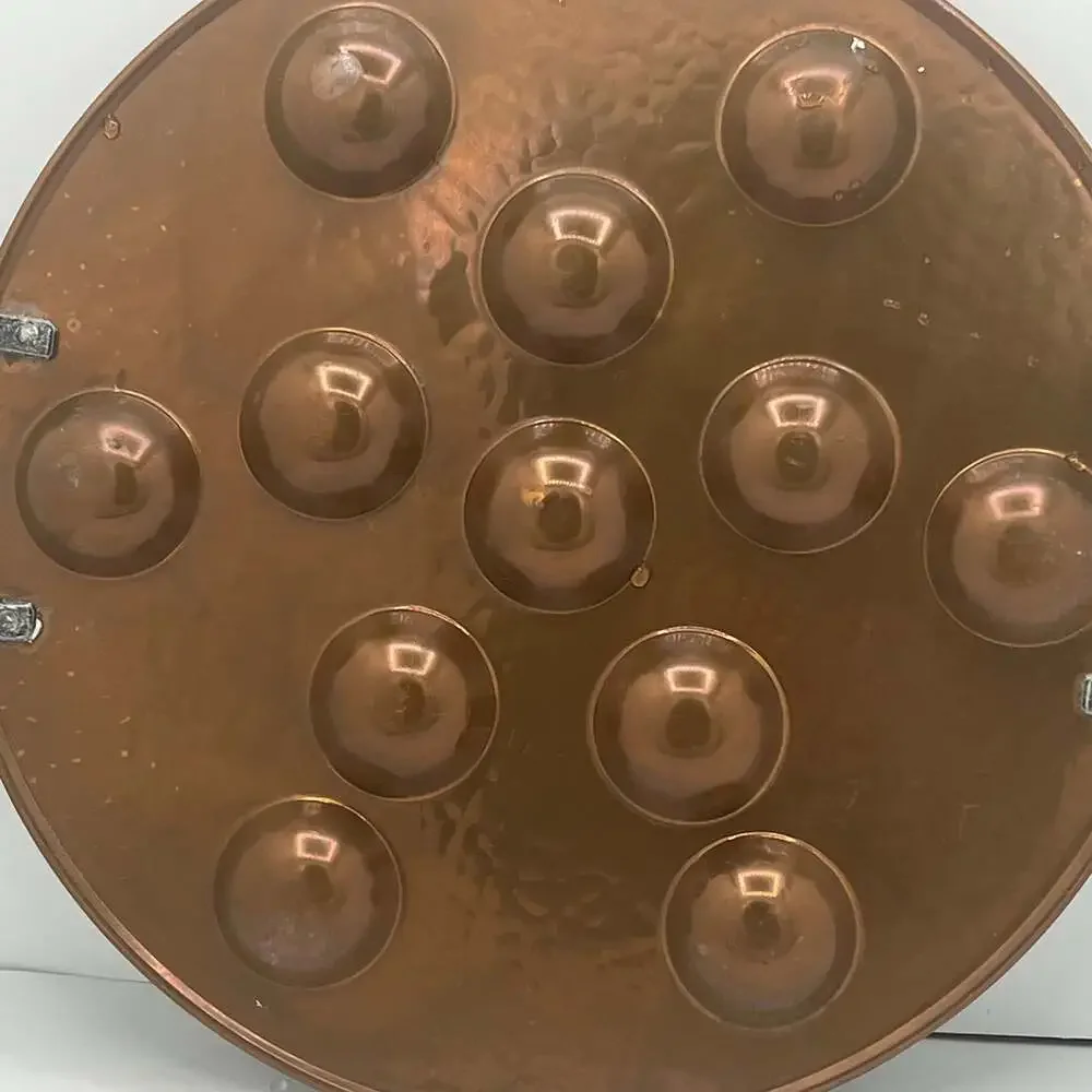 VTG 14” Round Copper Egg Poaching/Pastry Pan / Escargot Pan France